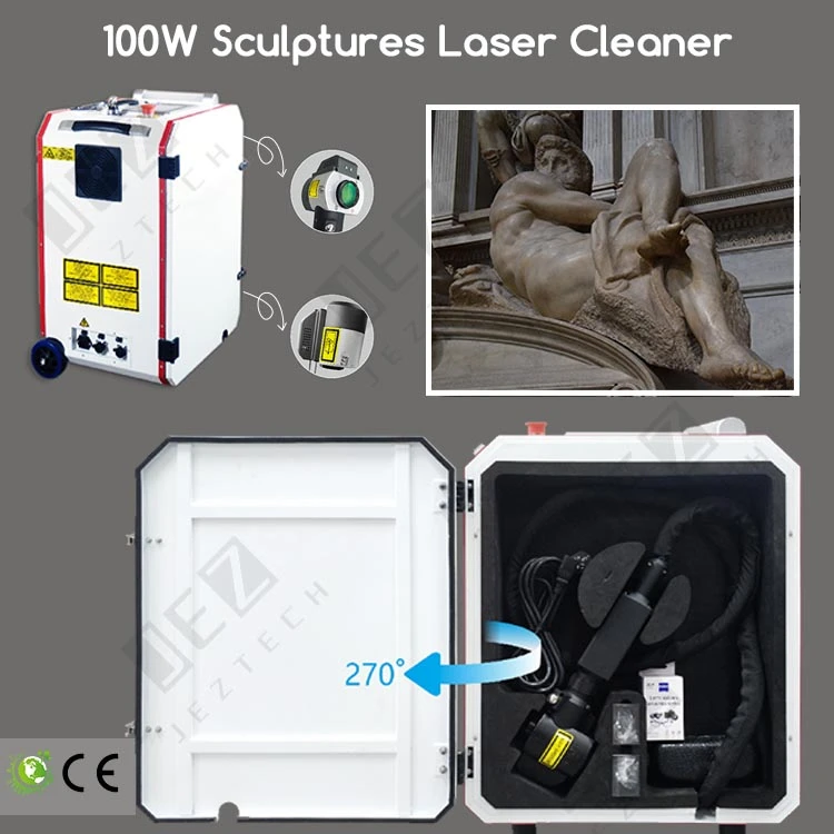 Mobiilne maalri 100 W laserpuhastusmasinaga